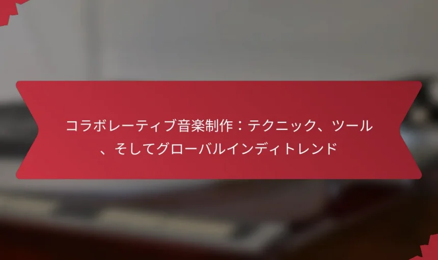 コラボレーティブ音楽制作：テクニック、ツール、そしてグローバルインディトレンド