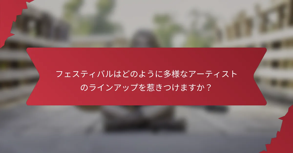 フェスティバルはどのように多様なアーティストのラインアップを惹きつけますか？