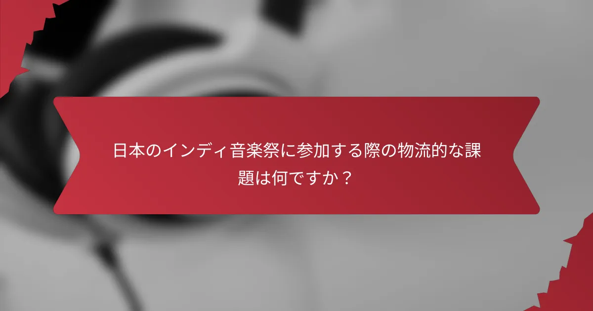 日本のインディ音楽祭に参加する際の物流的な課題は何ですか？