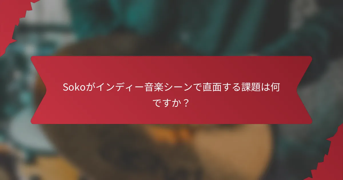Sokoがインディー音楽シーンで直面する課題は何ですか？